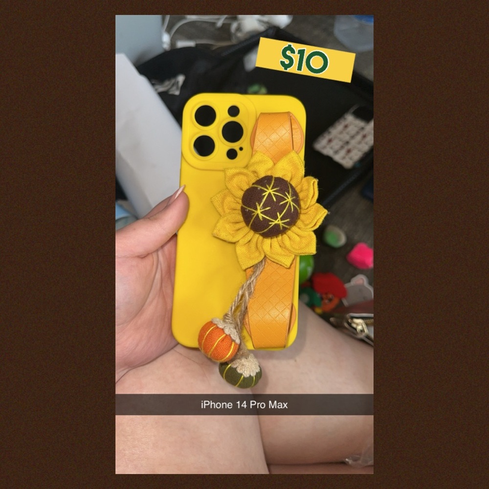 Yellow Floral iPhone Pro Case with Ring Holder